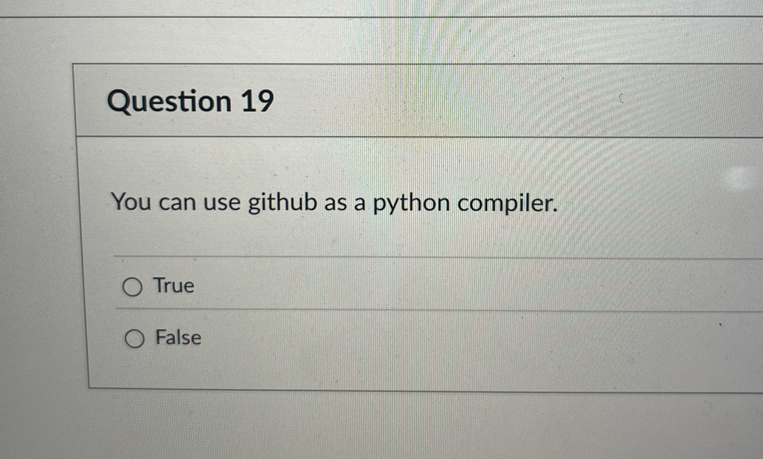 Question 1 9 You can use github as a python
