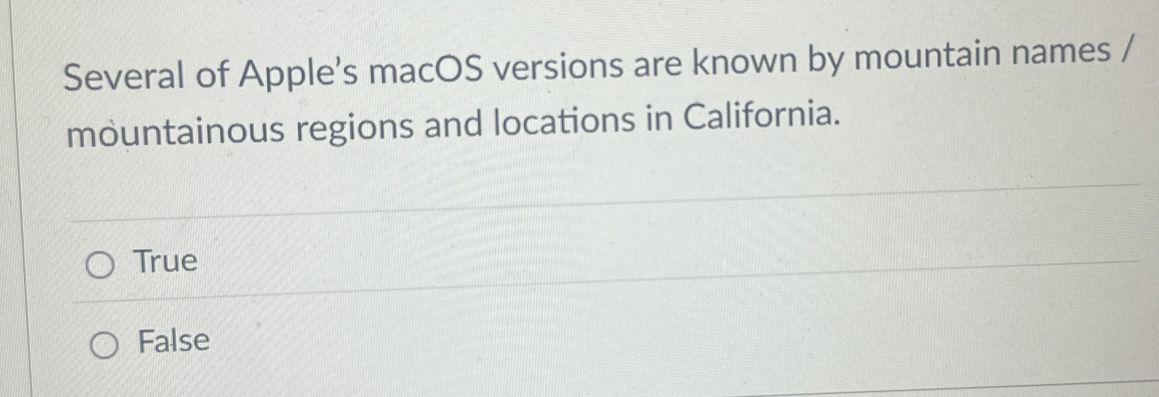 Several of Apple's macOS versions are known by