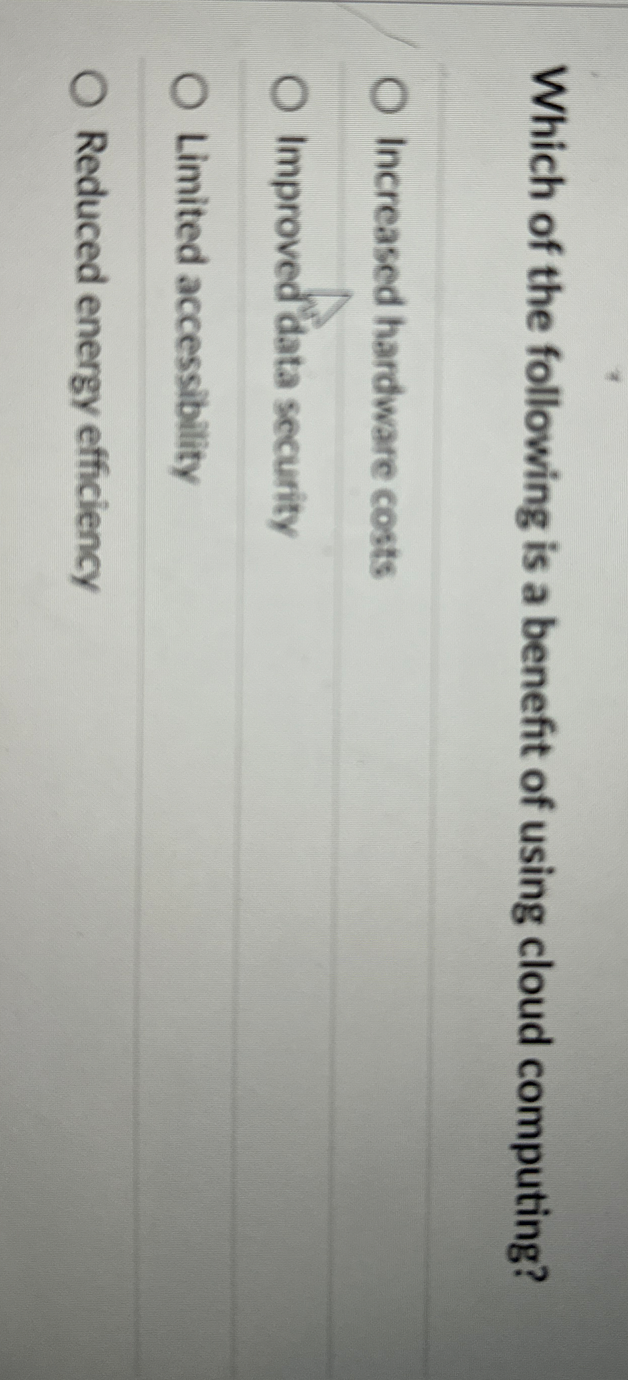 Which of the following is a benefit of using