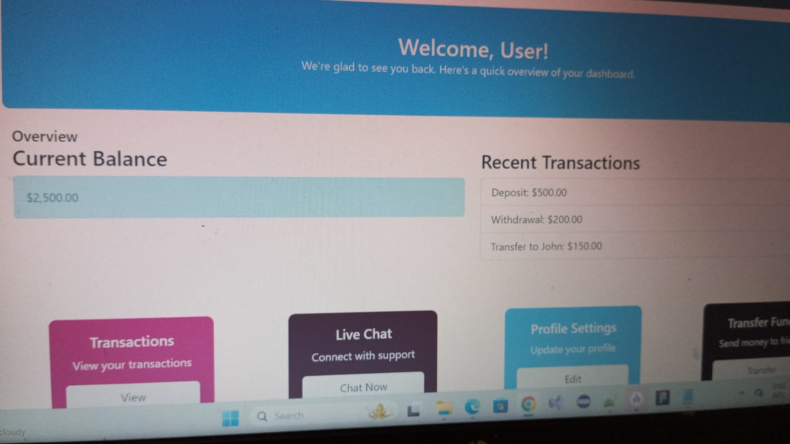 create a banking system on android studio similar