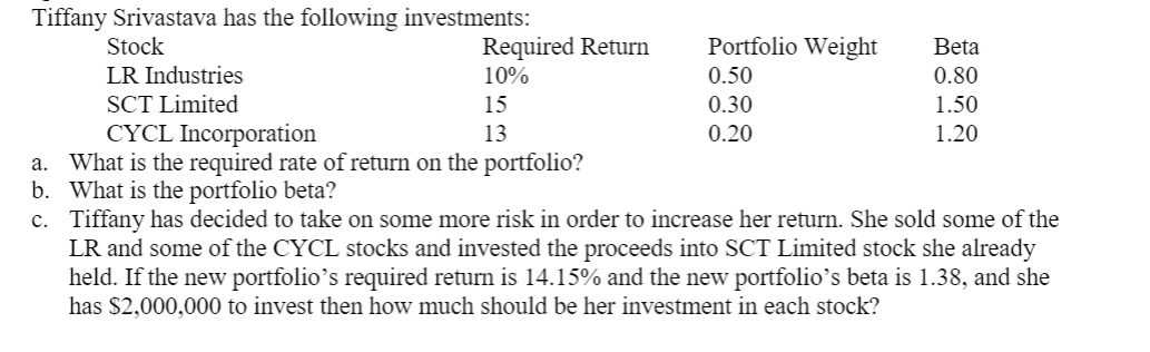 a.What is the required rate of return on the