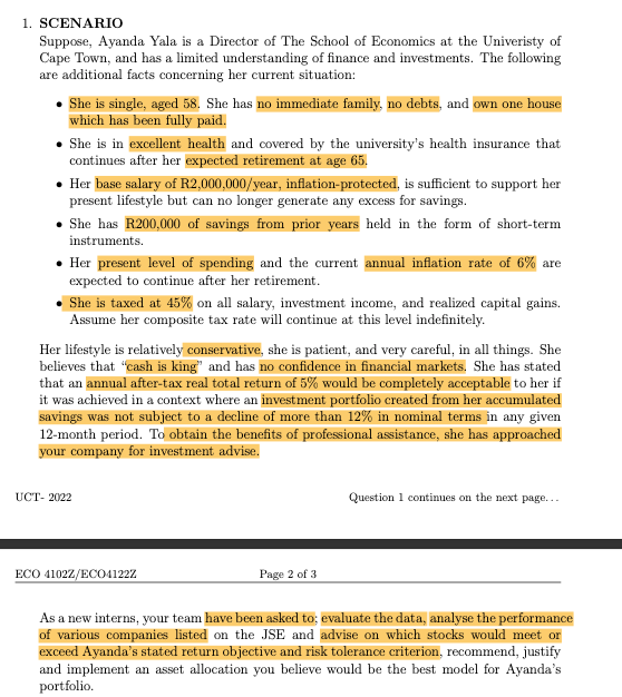 1. SCENARIO Suppose, Ayanda Yala is a Director of