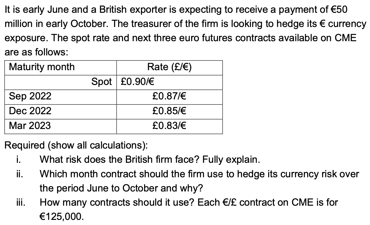 It is early June and a British exporter is