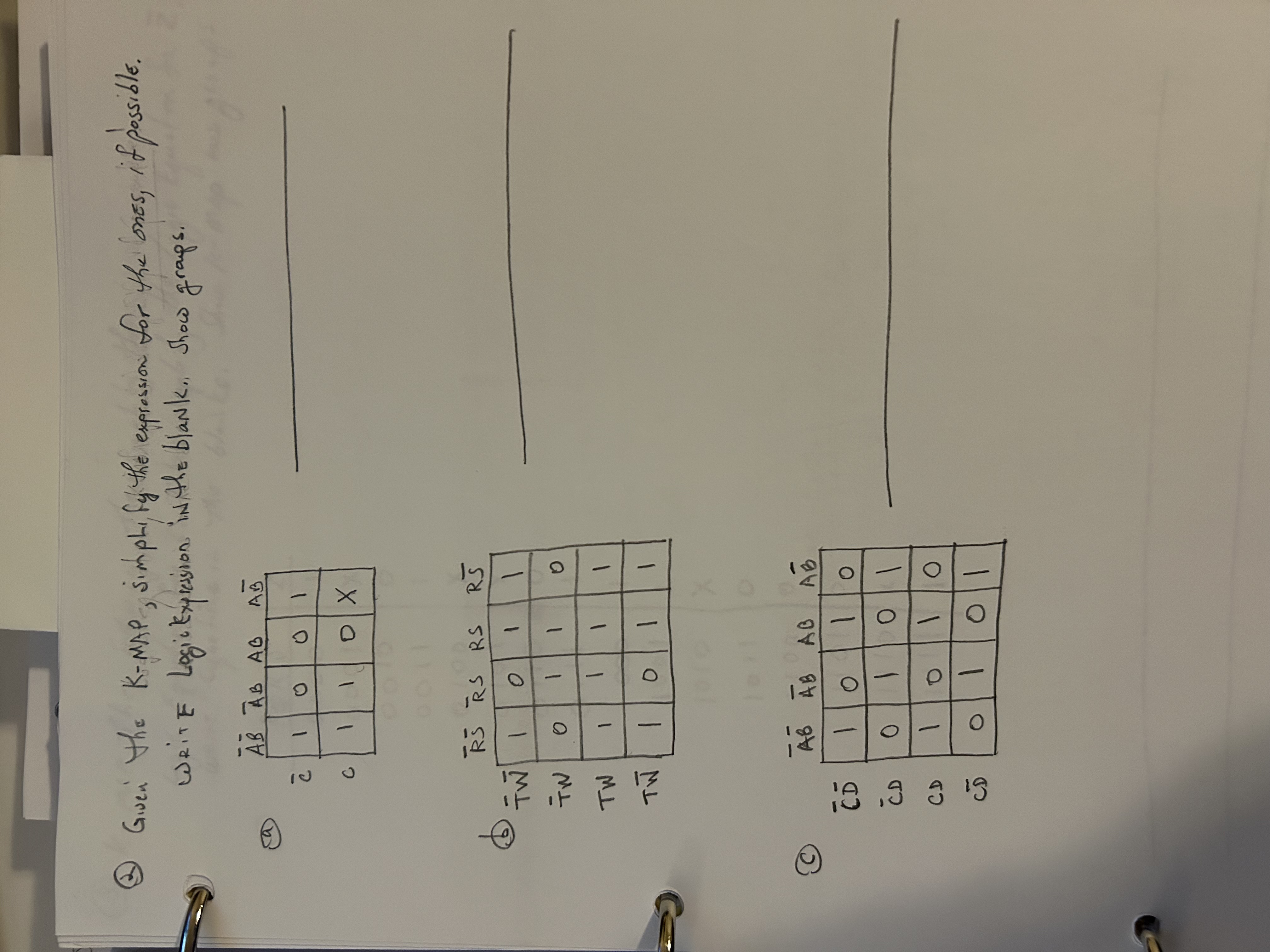 given the kmap simplify the expression for the