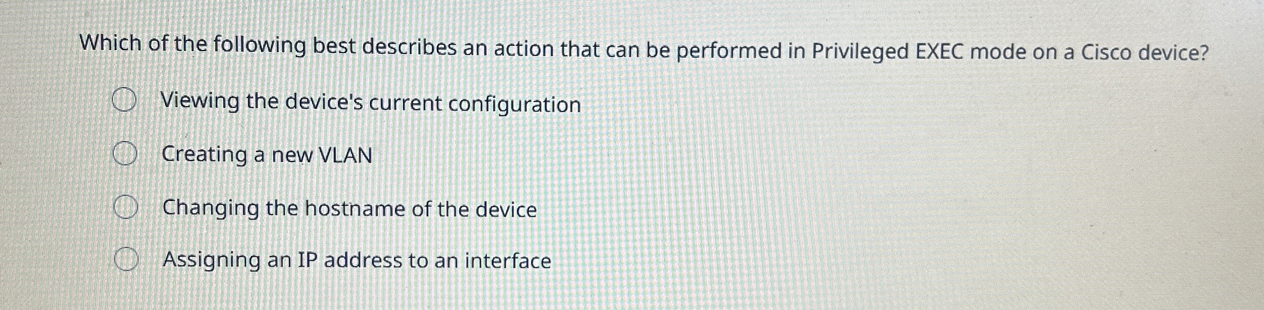 Which of the following best describes an action