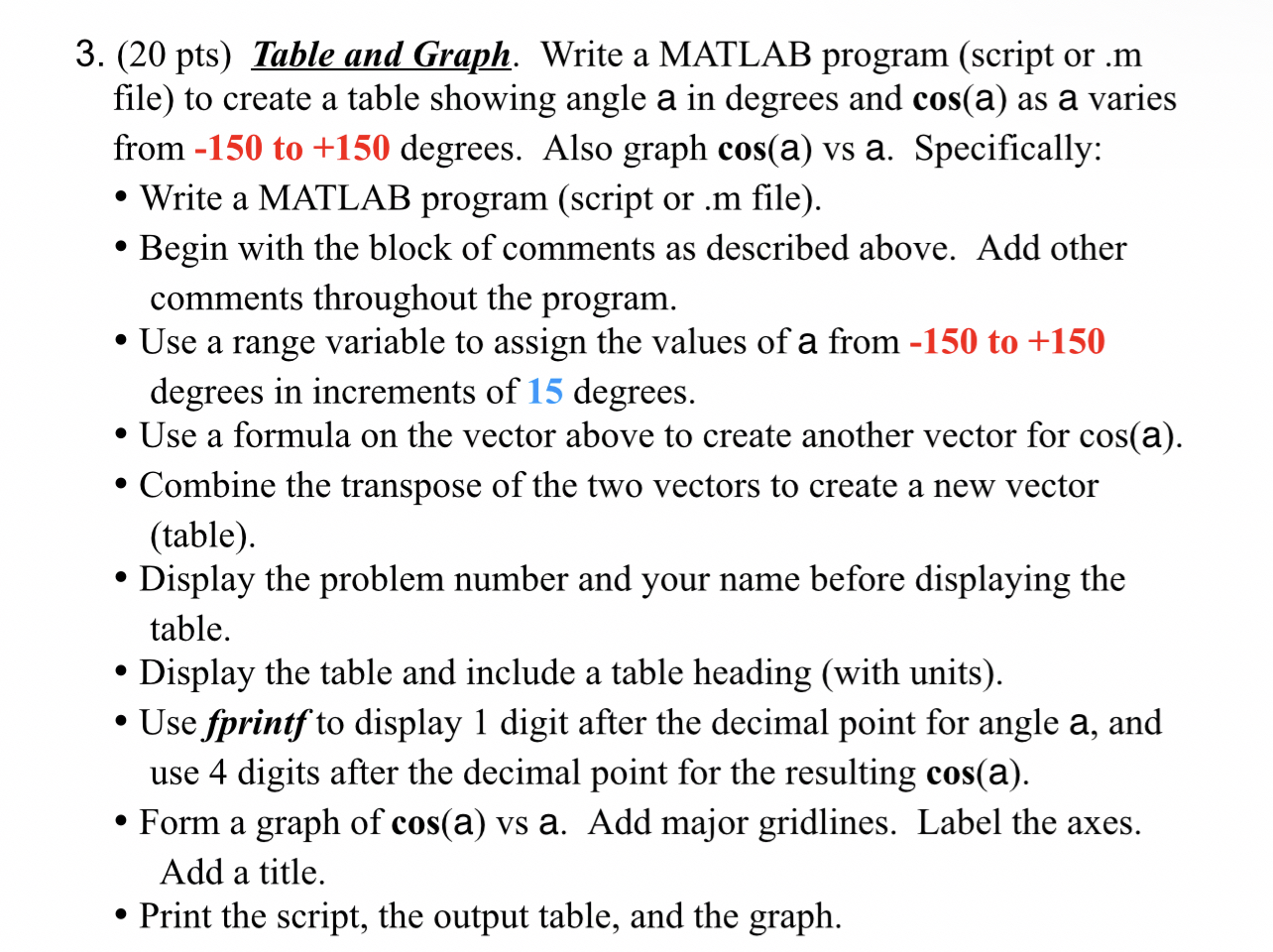 Can you write a matlab program for this.