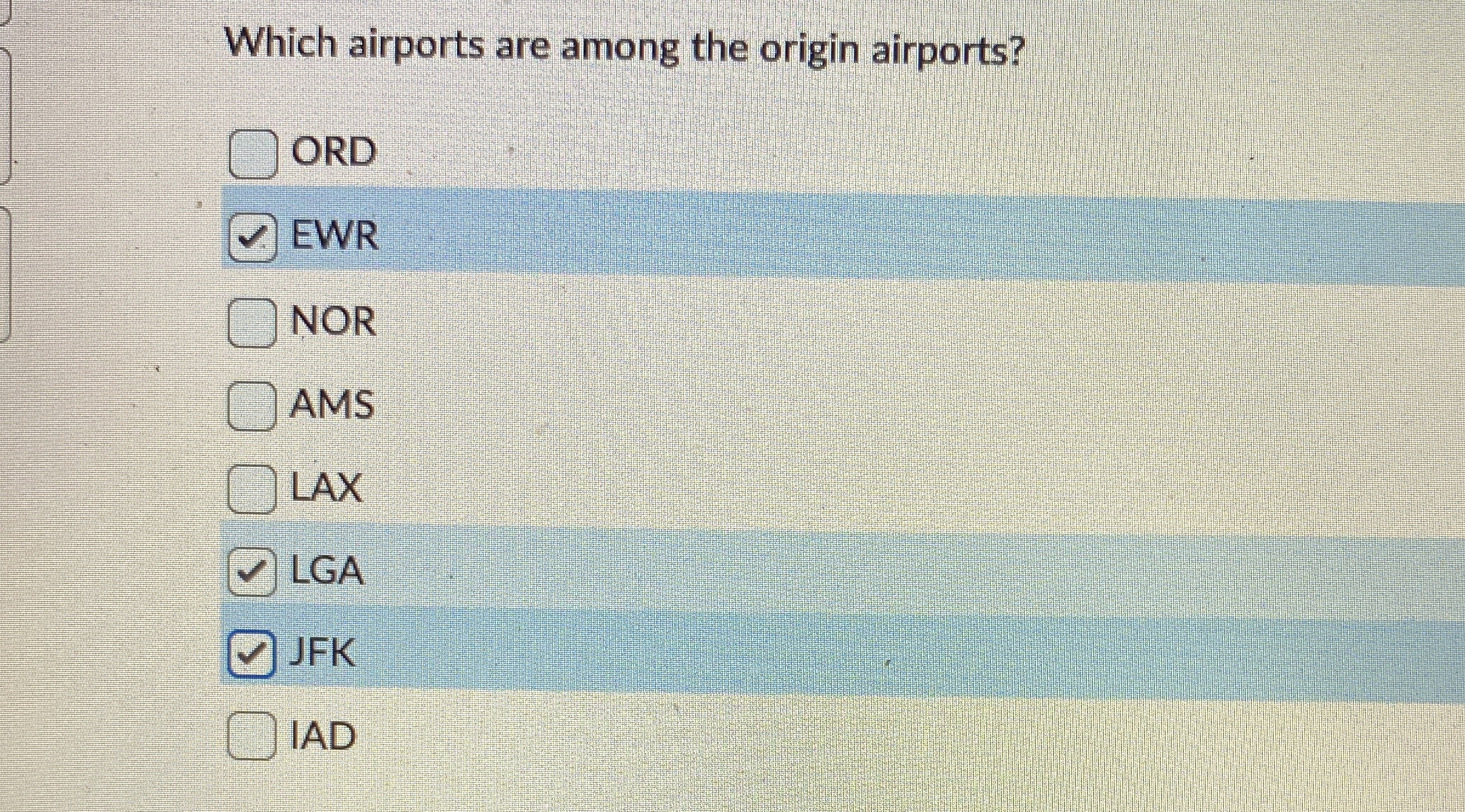 Which airports are among the origin airports? ORD