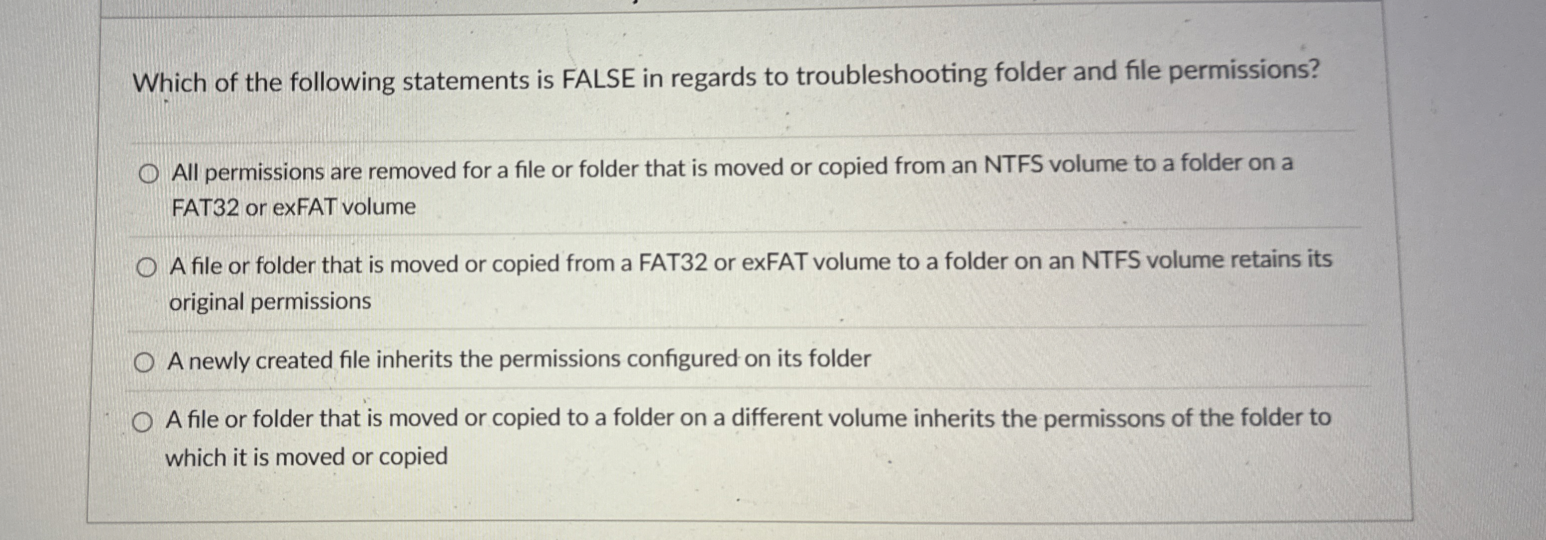 Which of the following statements is FALSE in