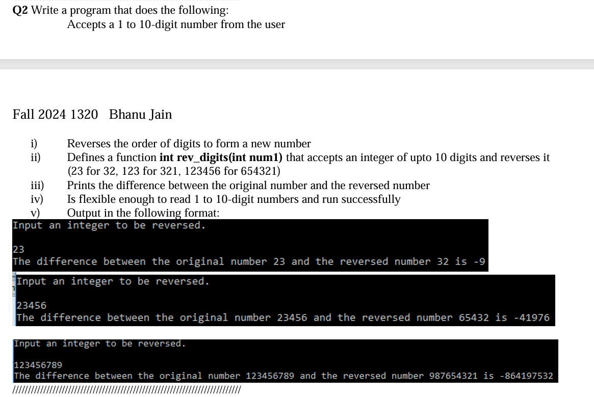 Q 2 Write a program that does the following: