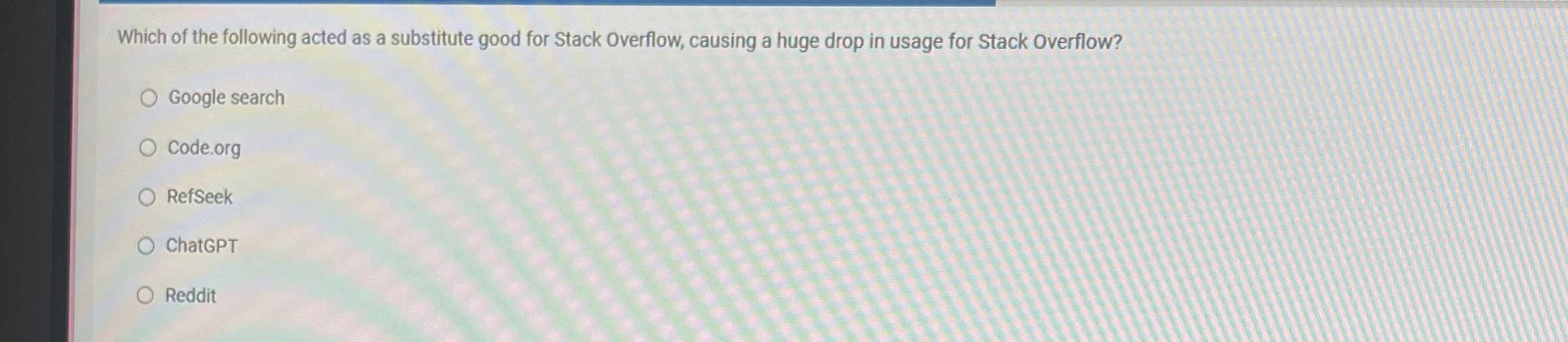 Which of the following acted as a substitute good