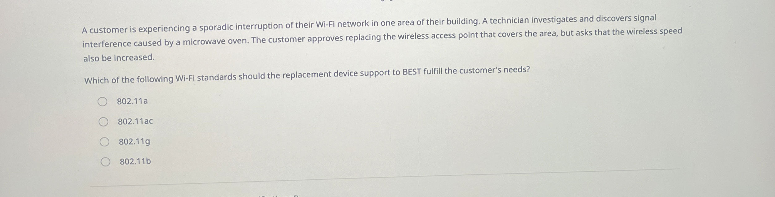 A customer is experiencing a sporadic