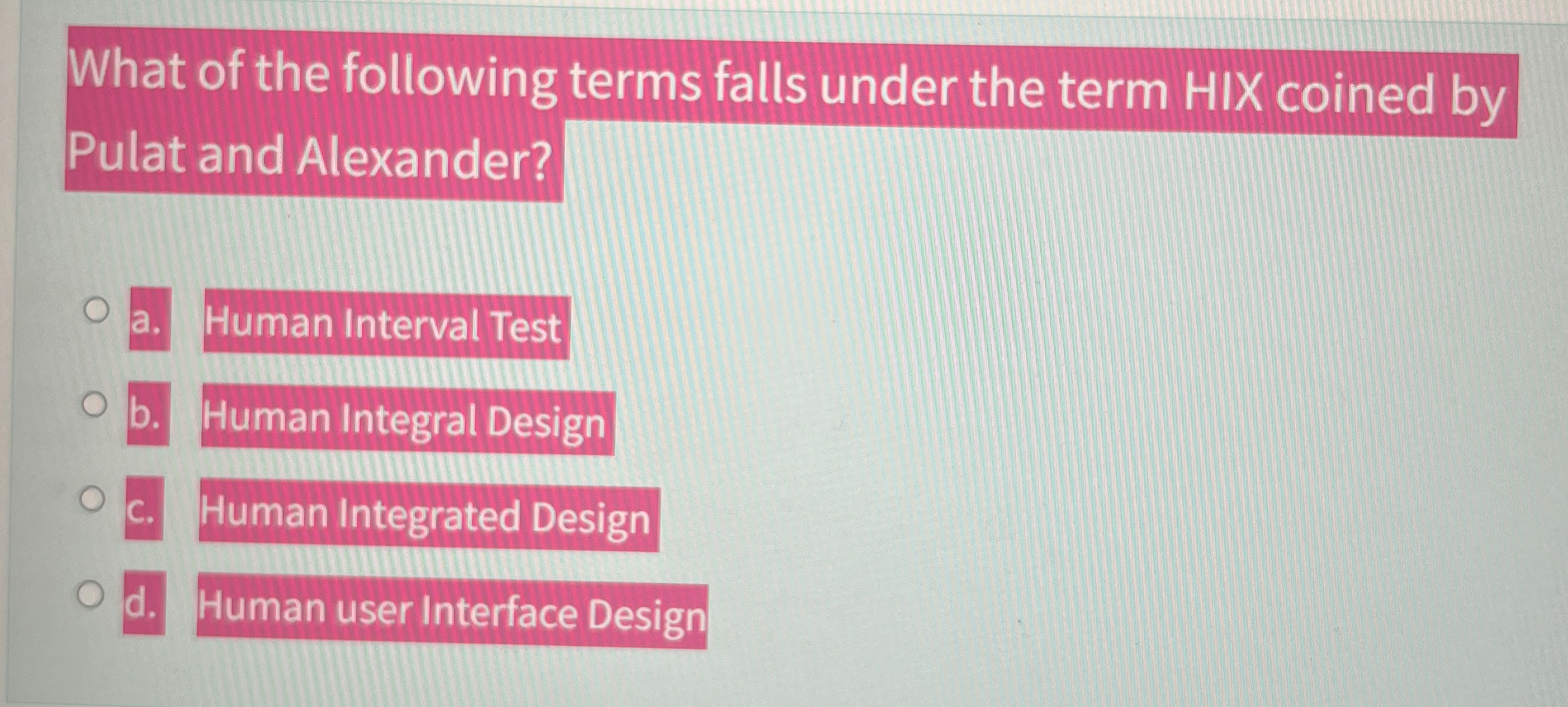 What of the following terms falls under the term