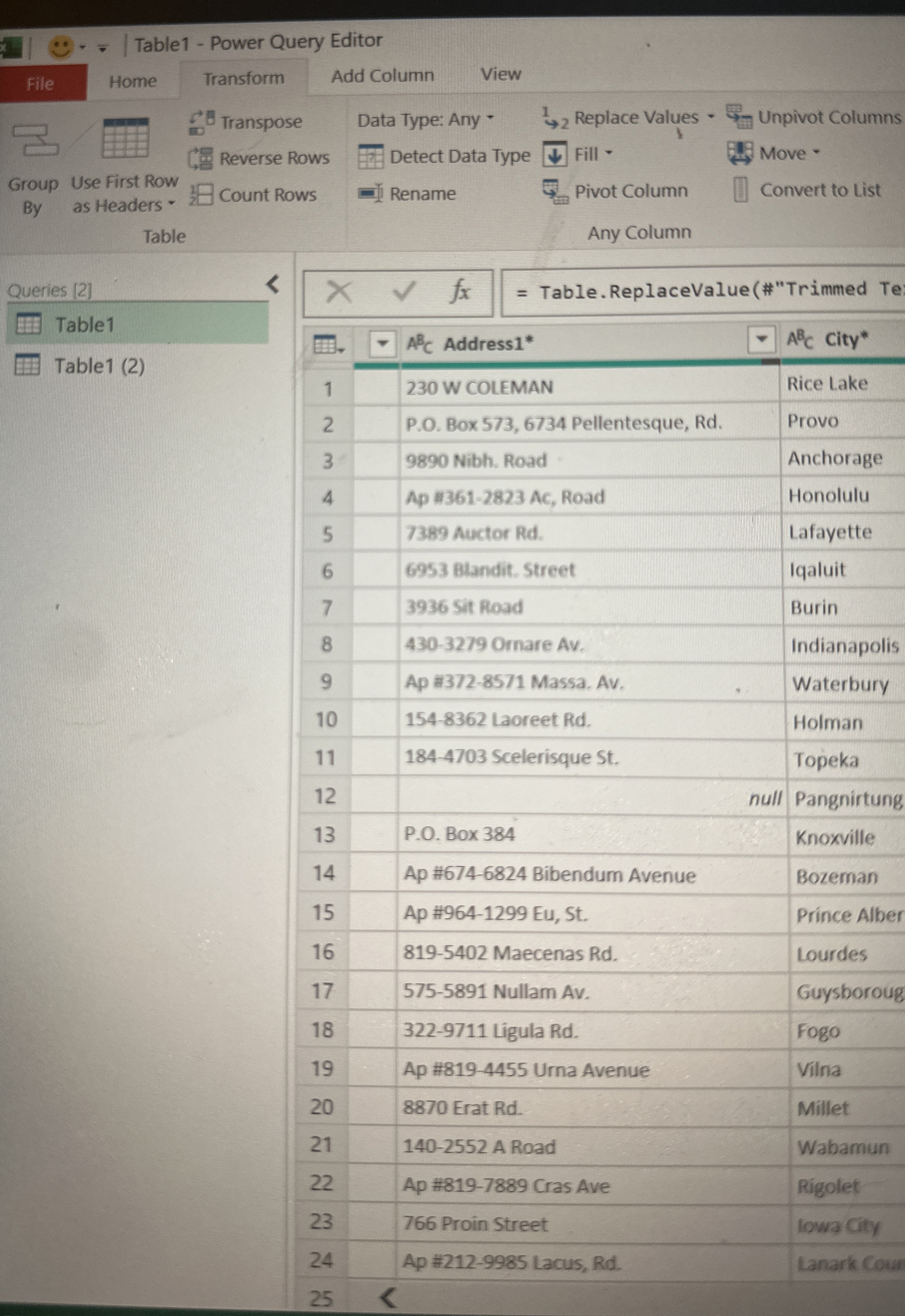 How can i transform this Address portion for