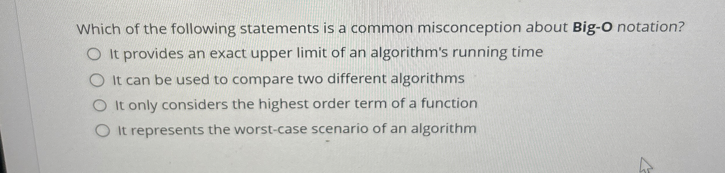 Which of the following statements is a common