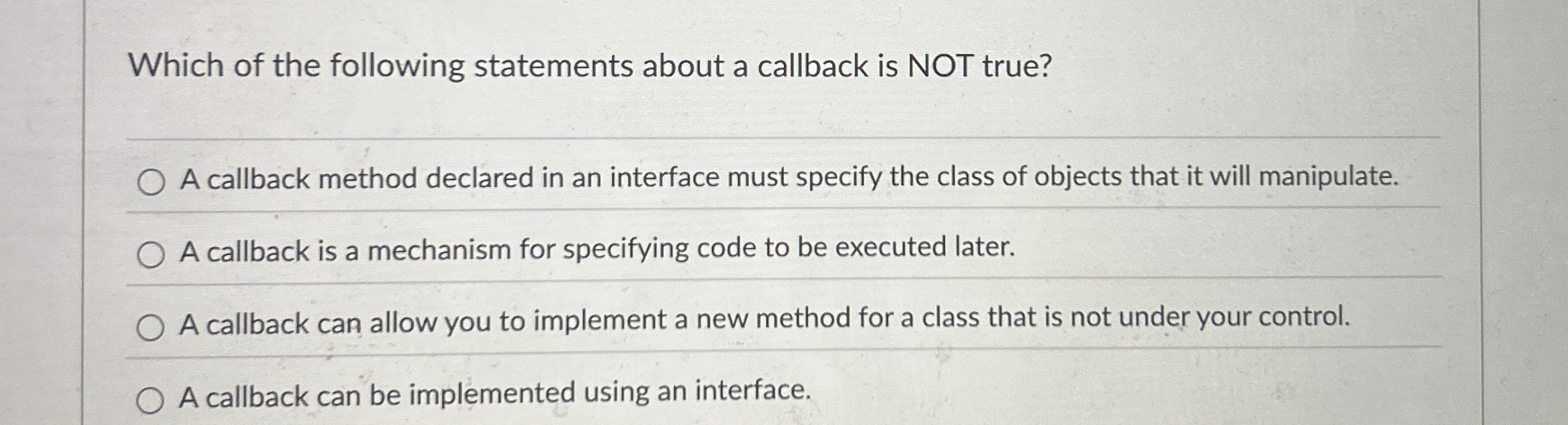 Which of the following statements about a