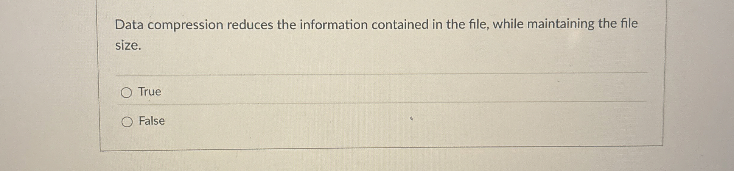 Data compression reduces the information