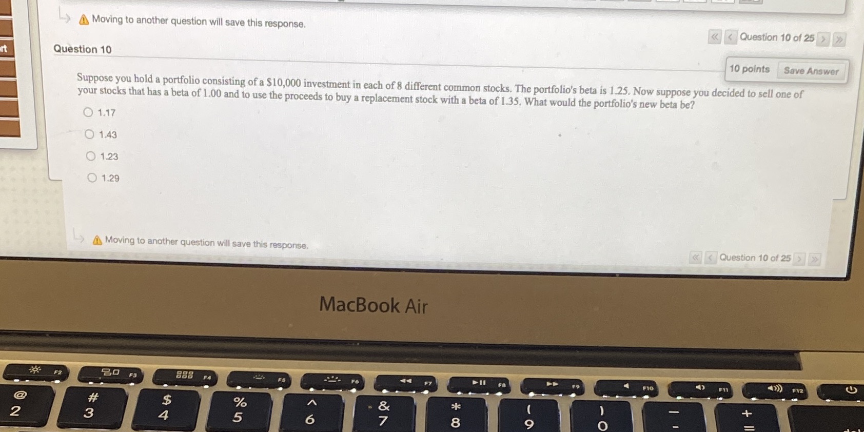 Moving to another question will save this