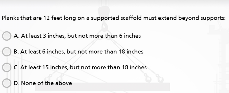 Planks that are 1 2 feet long on a supported