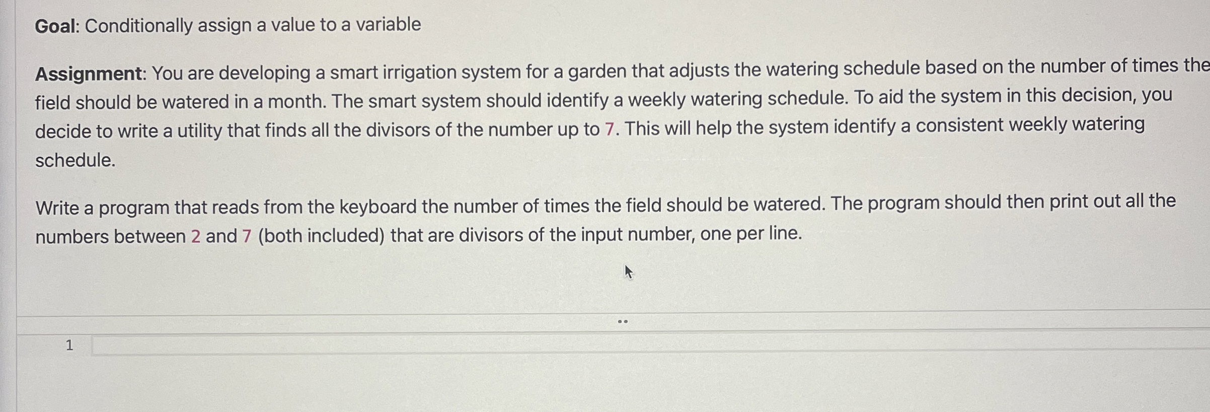 Goal: Conditionally assign a value to a variable