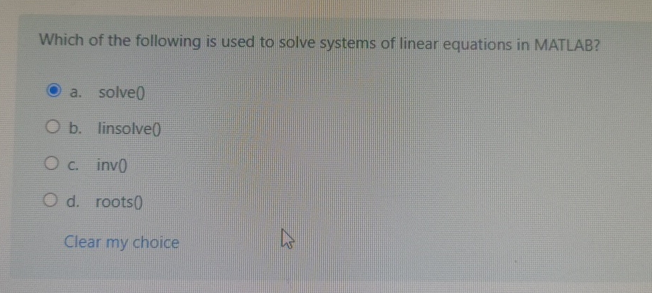 Which of the following is used to solve systems