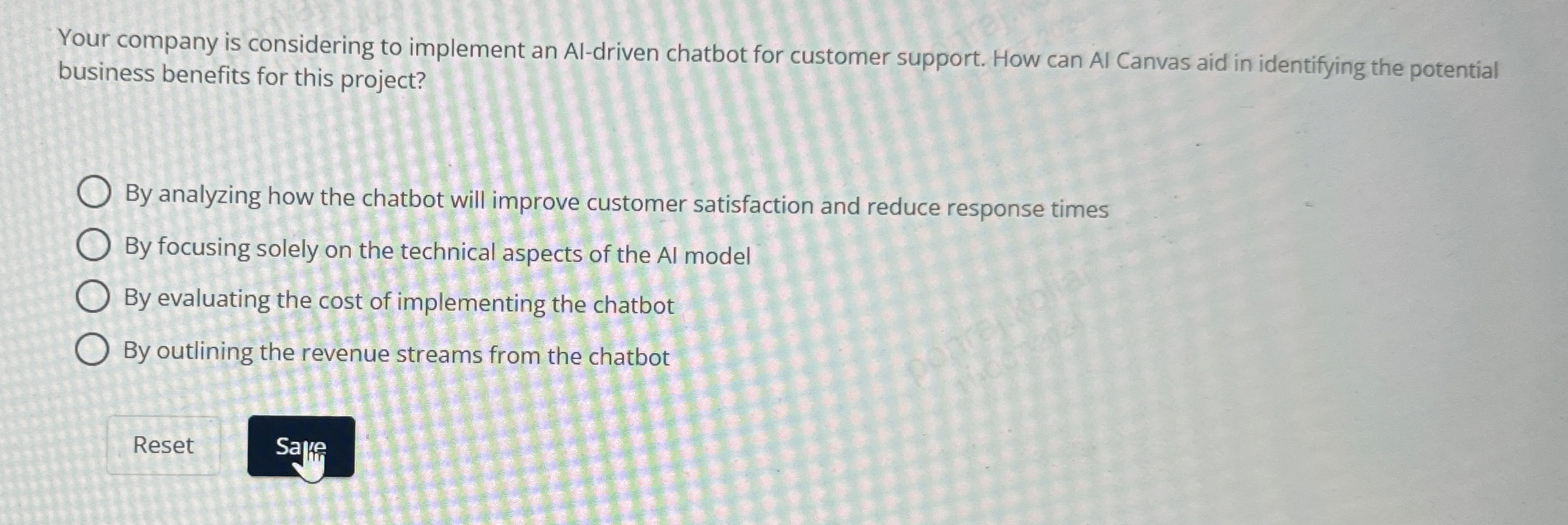 Your company is considering to implement an AI -