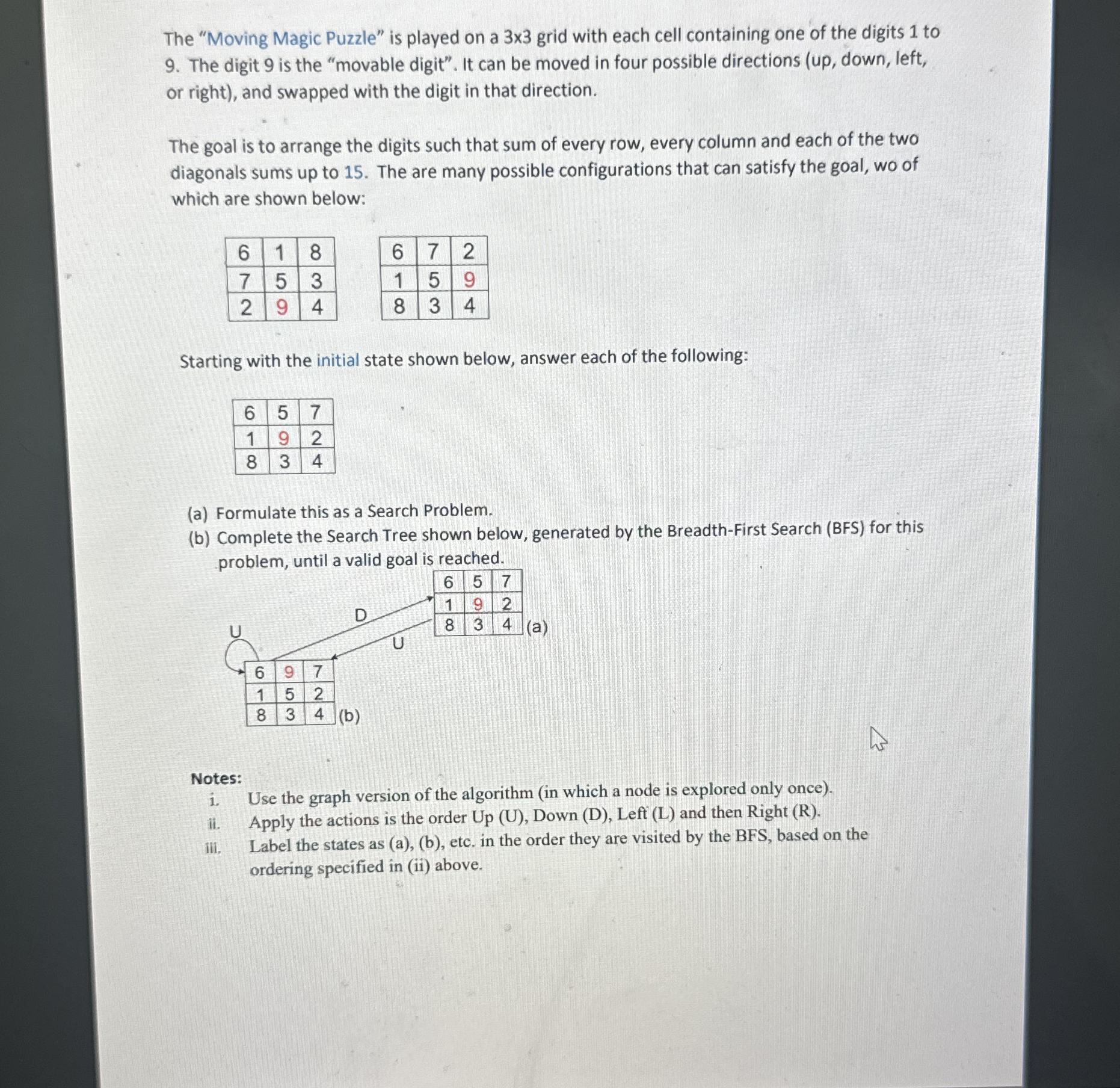 The "Moving Magic Puzzle" is played on a 3 3 grid