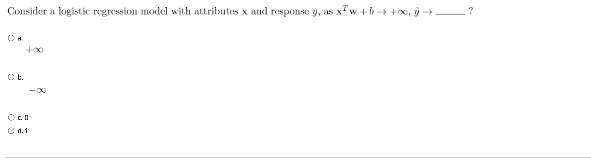 Consider a logistic regression model with