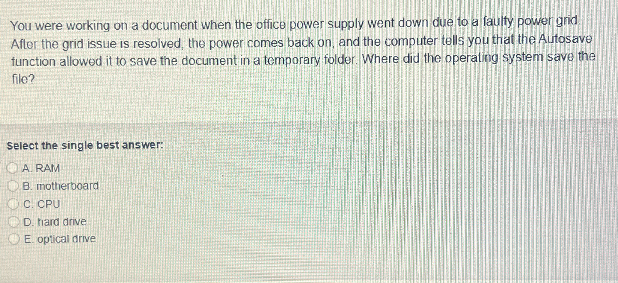 You were working on a document when the office