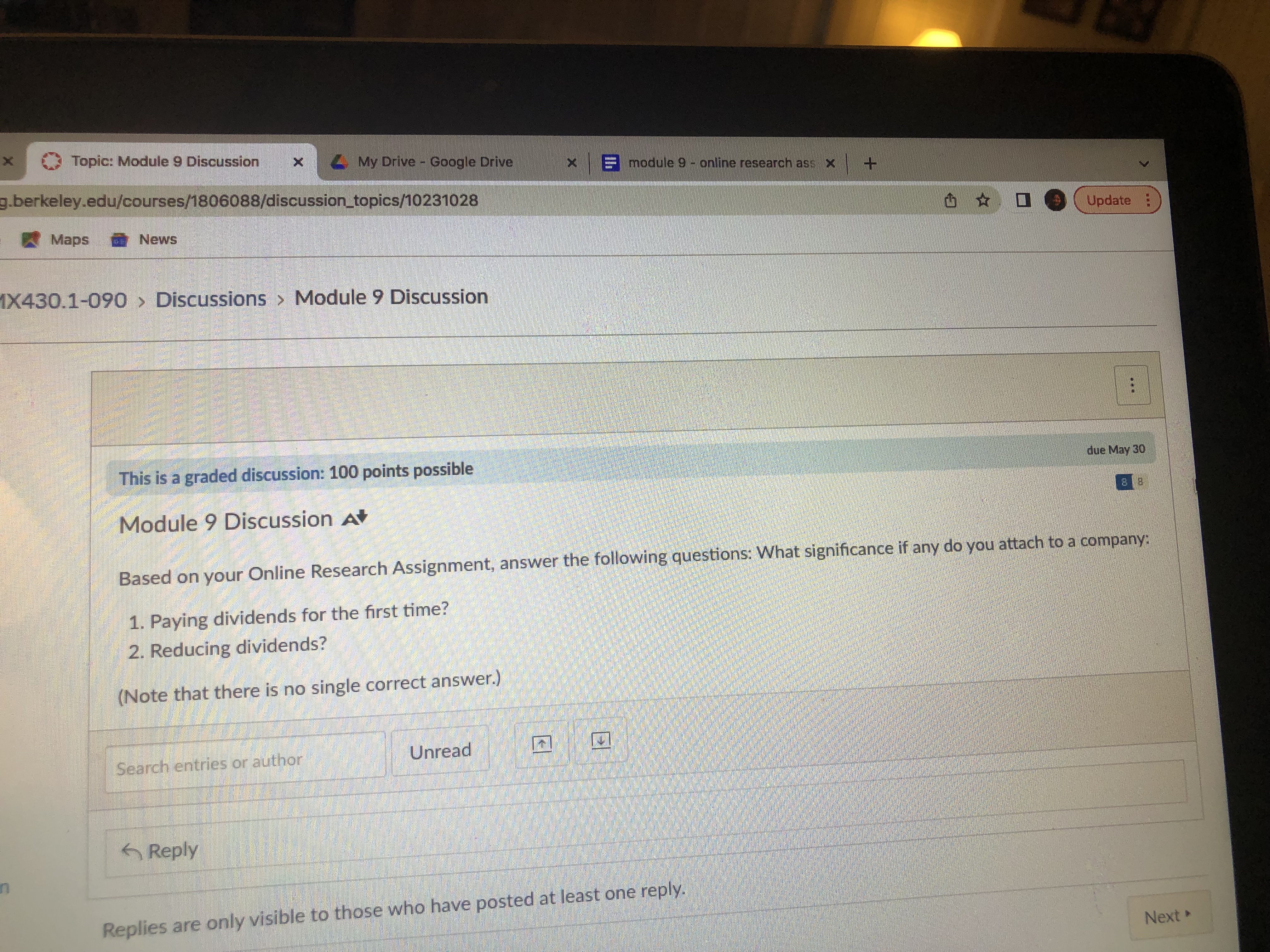 Topic: Module 9 Discussion My Drive - Google