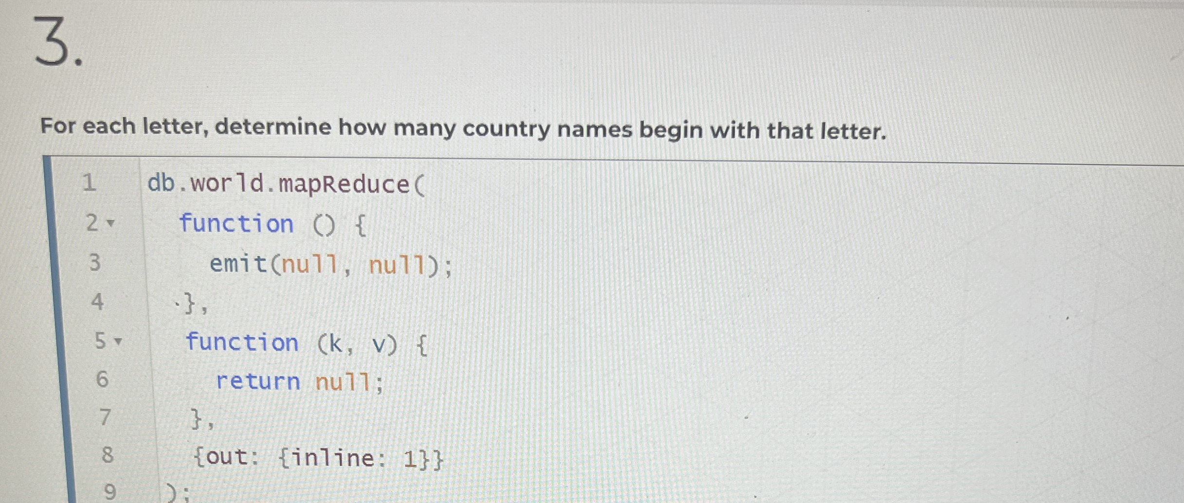 For each letter, determine how many country names
