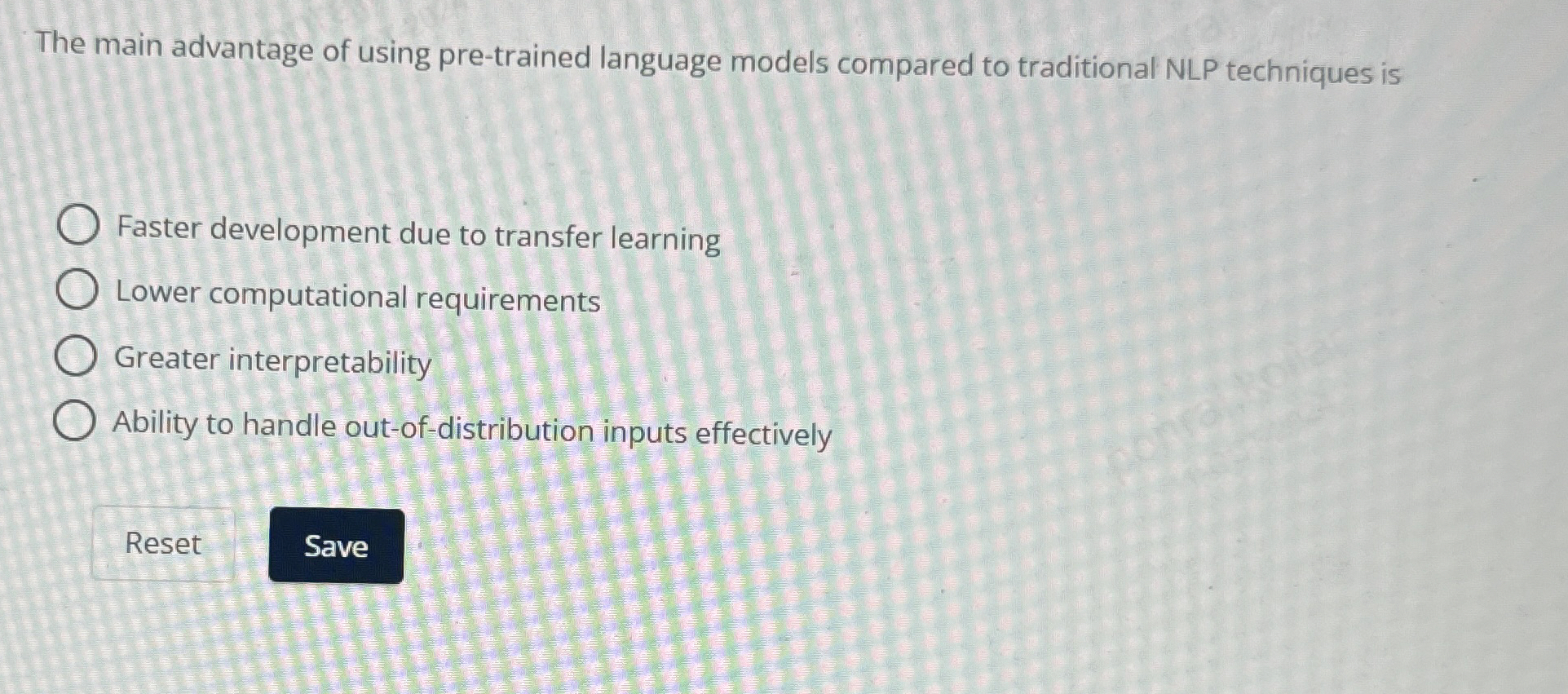 The main advantage of using pre - trained