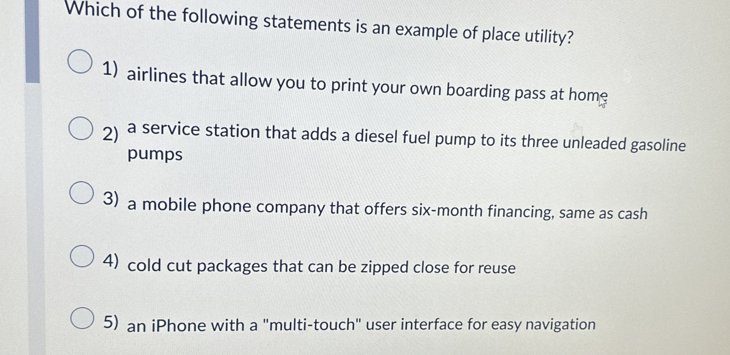 Which of the following statements is an example