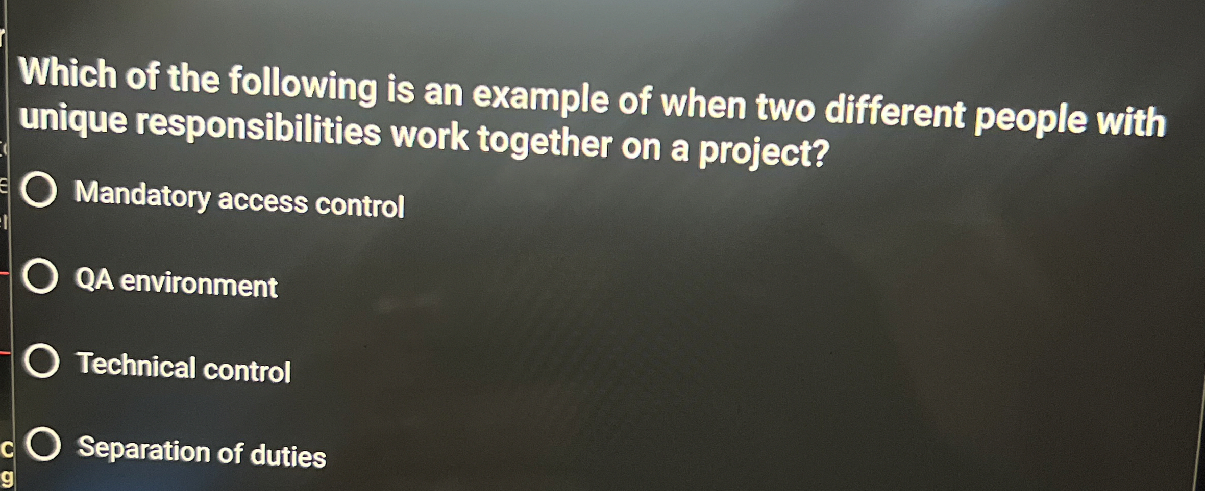 Which of the following is an example of when two