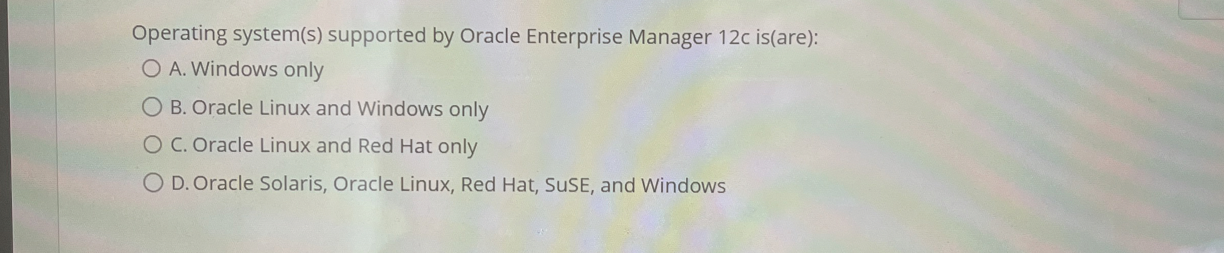 Operating system ( s ) supported by Oracle