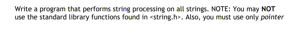 Write a program that performs string processing
