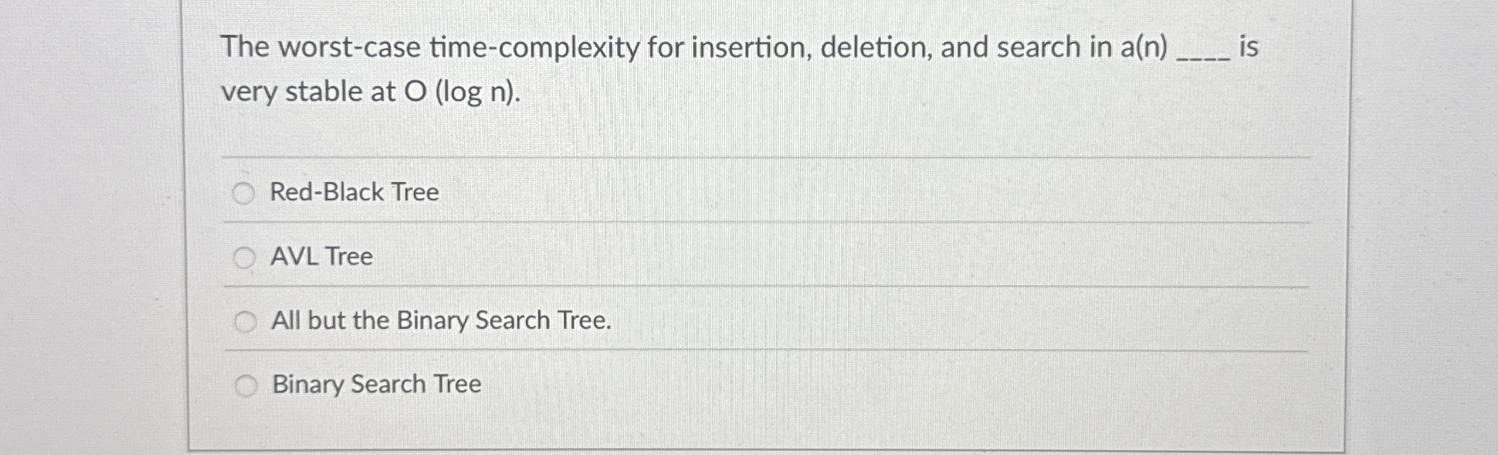 The worst - case time - complexity for insertion,
