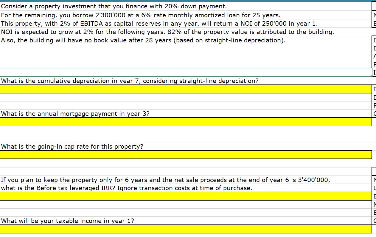 Please show all work in Excel with formulas - I