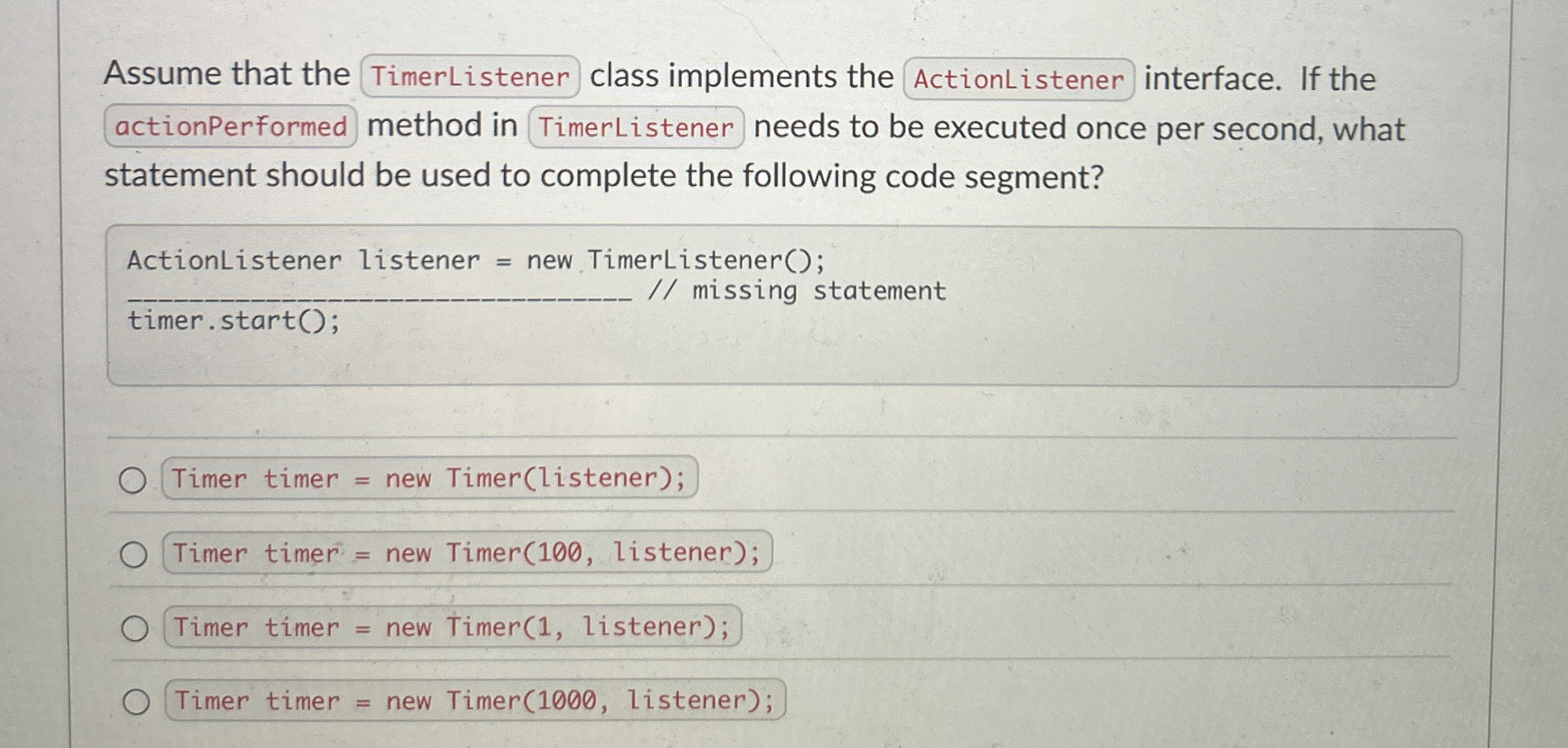 Assume that the class implements the