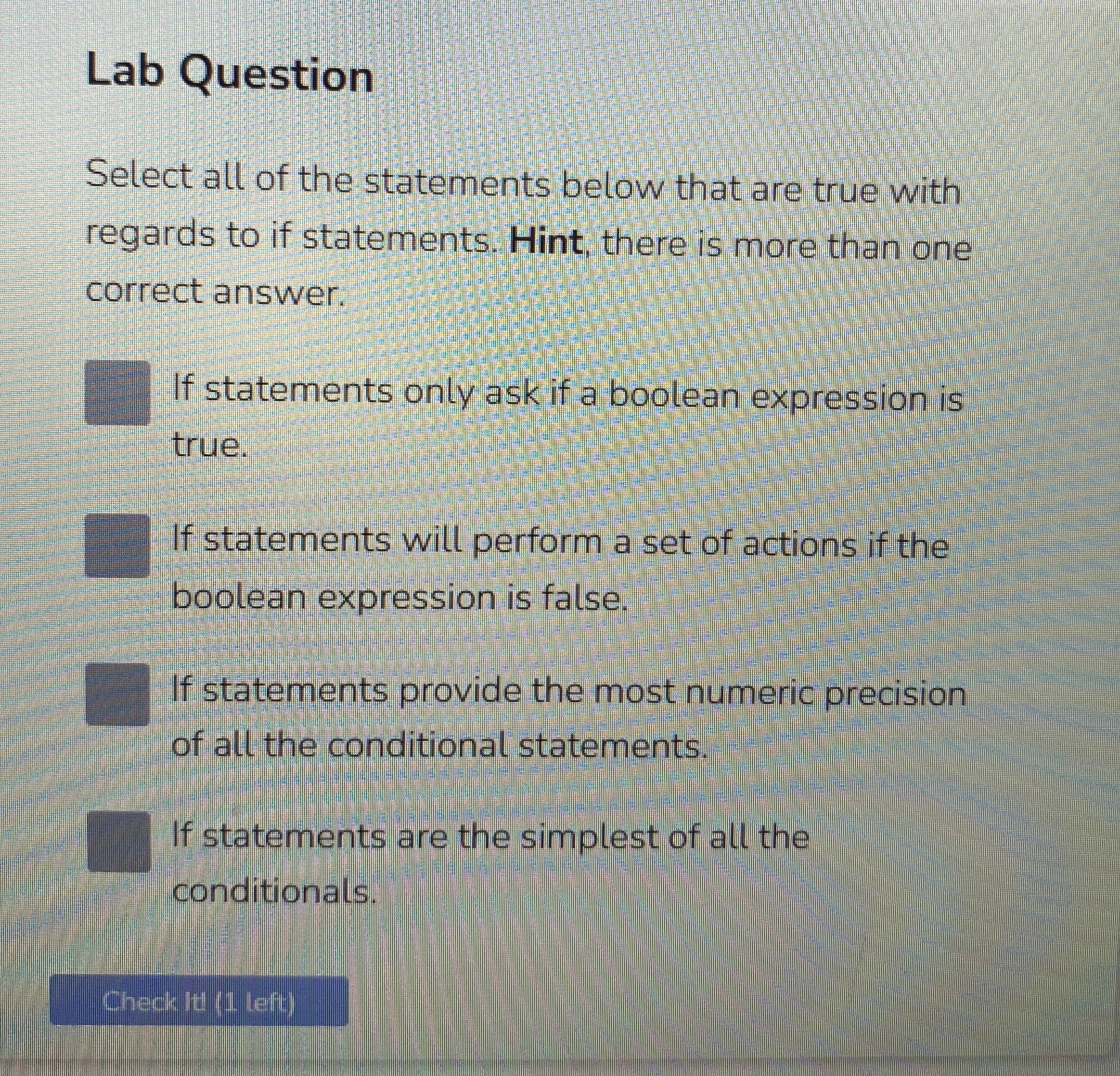 Do if statements ask if a boolean expression is