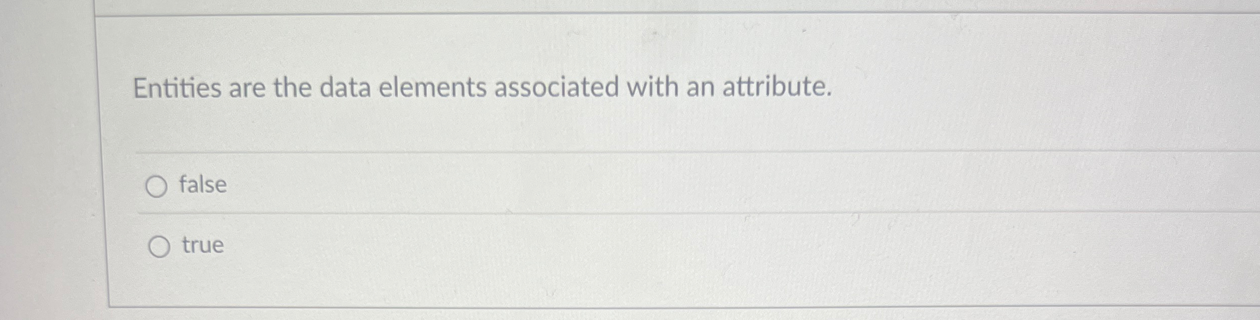 Entities are the data elements associated with an