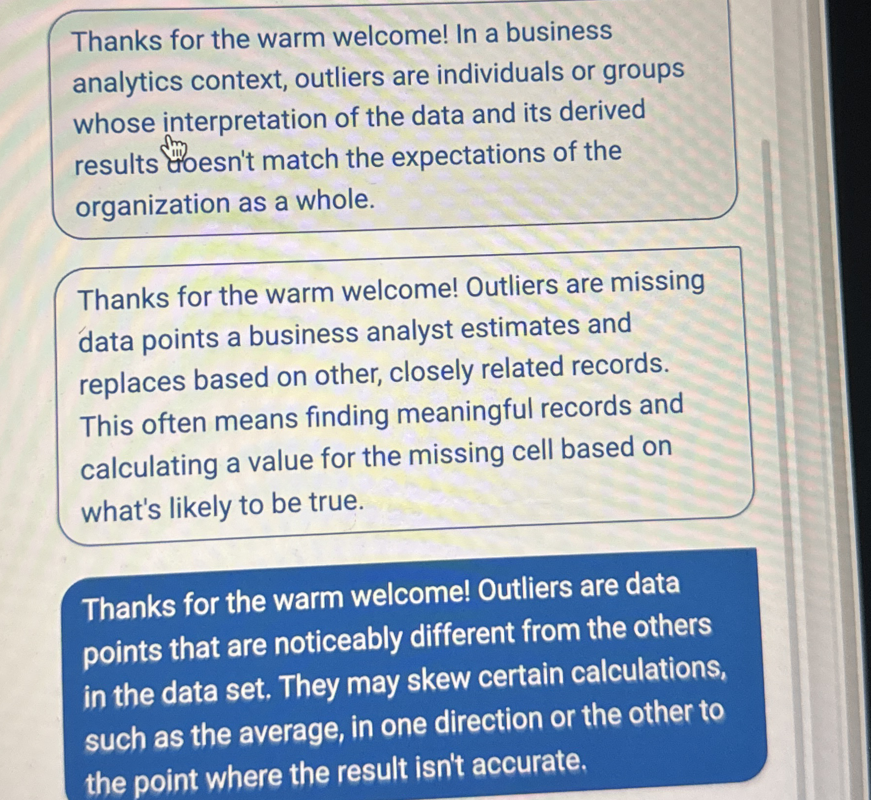 Thanks for the warm welcome! In a business