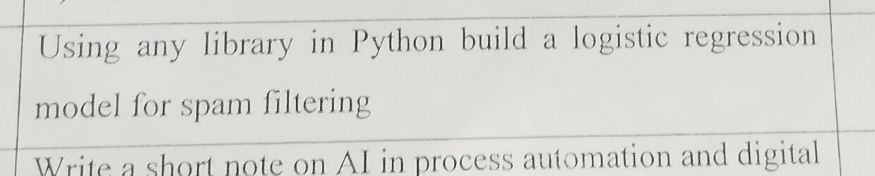 Using any library in Python build a logistic