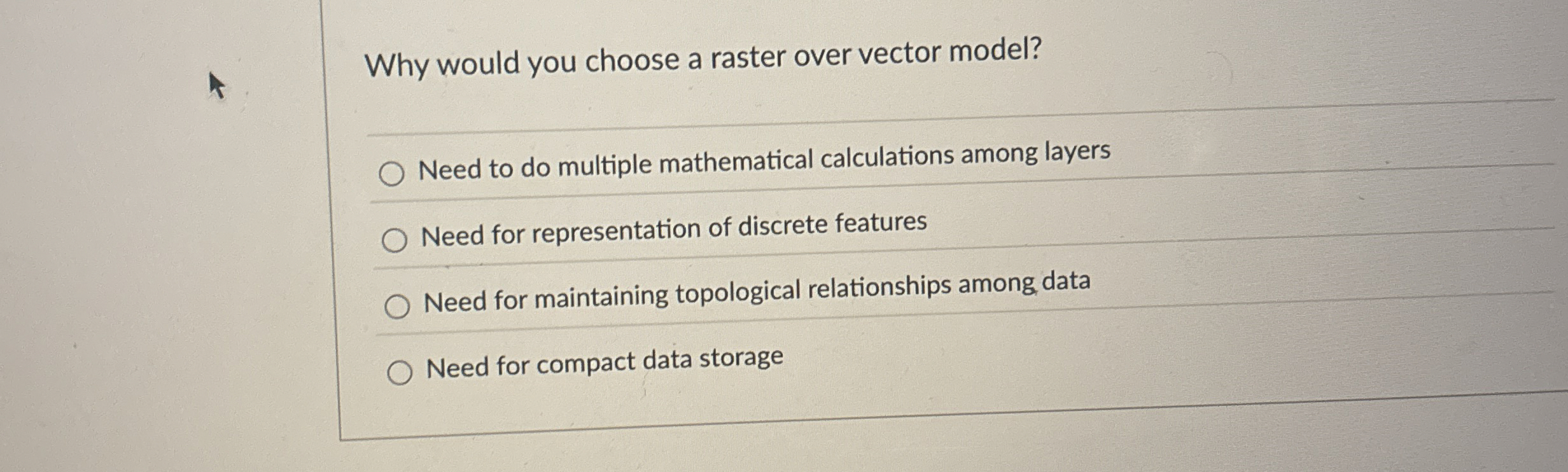 Why would you choose a raster over vector model?