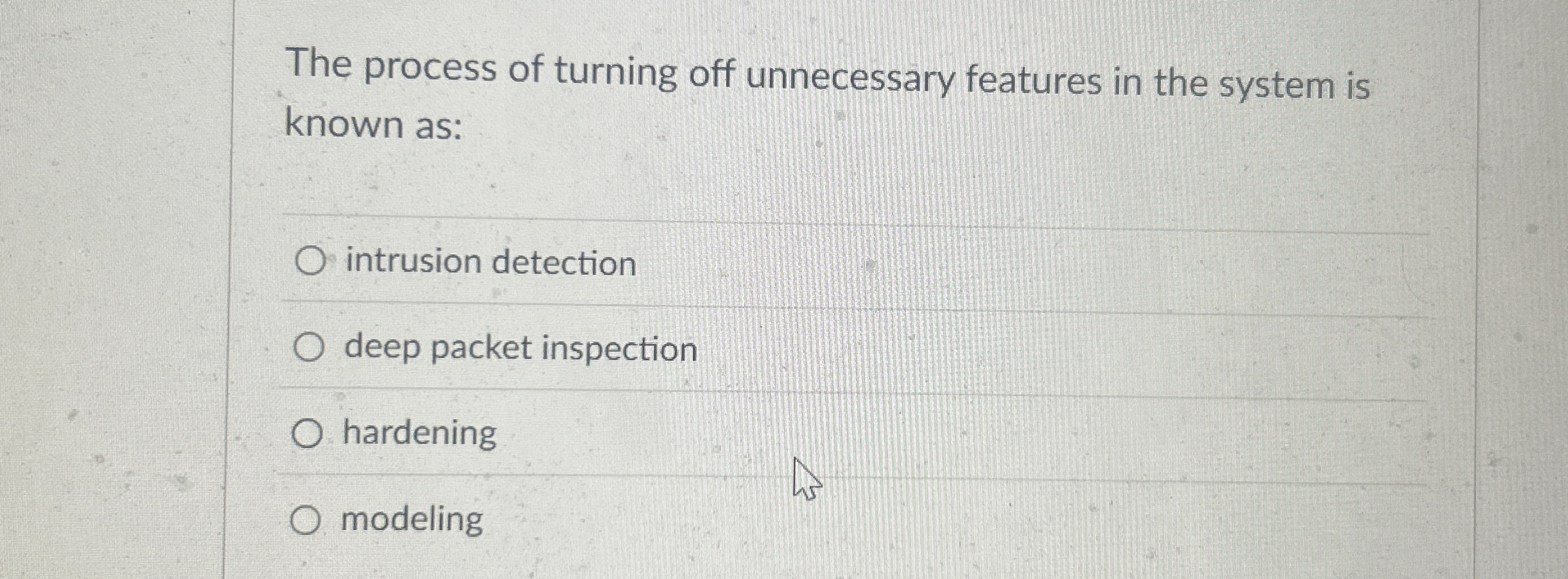 The process of turning off unnecessary features