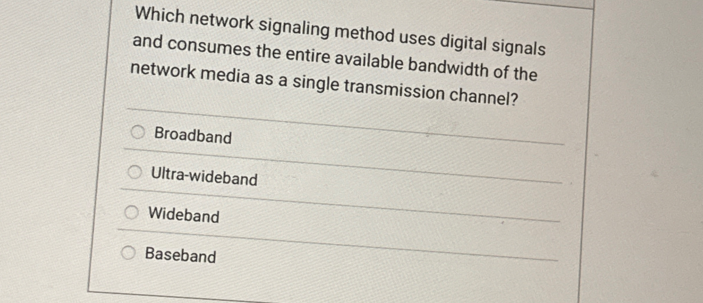 Which network signaling method uses digital