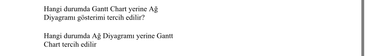 Hangi durumda Gantt Chart yerine A Diyagram g