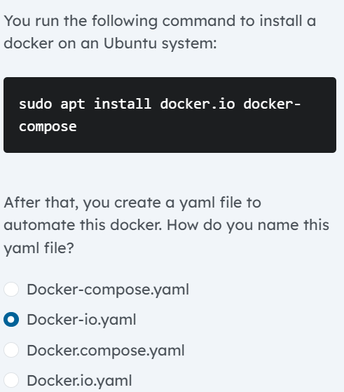 You run the following command to install a docker