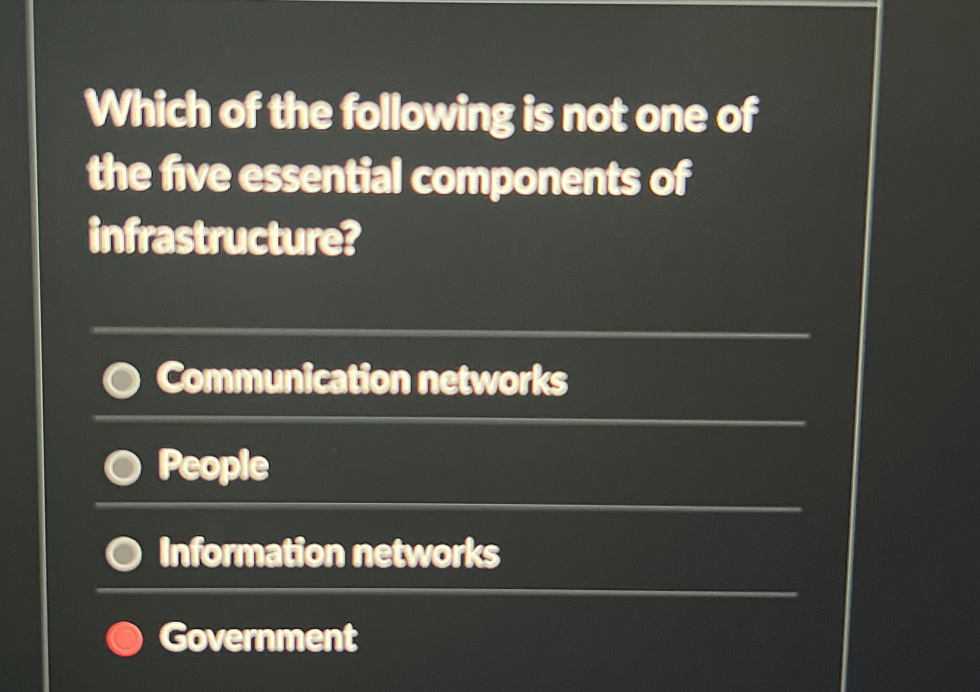 Which of the following is not one of the five