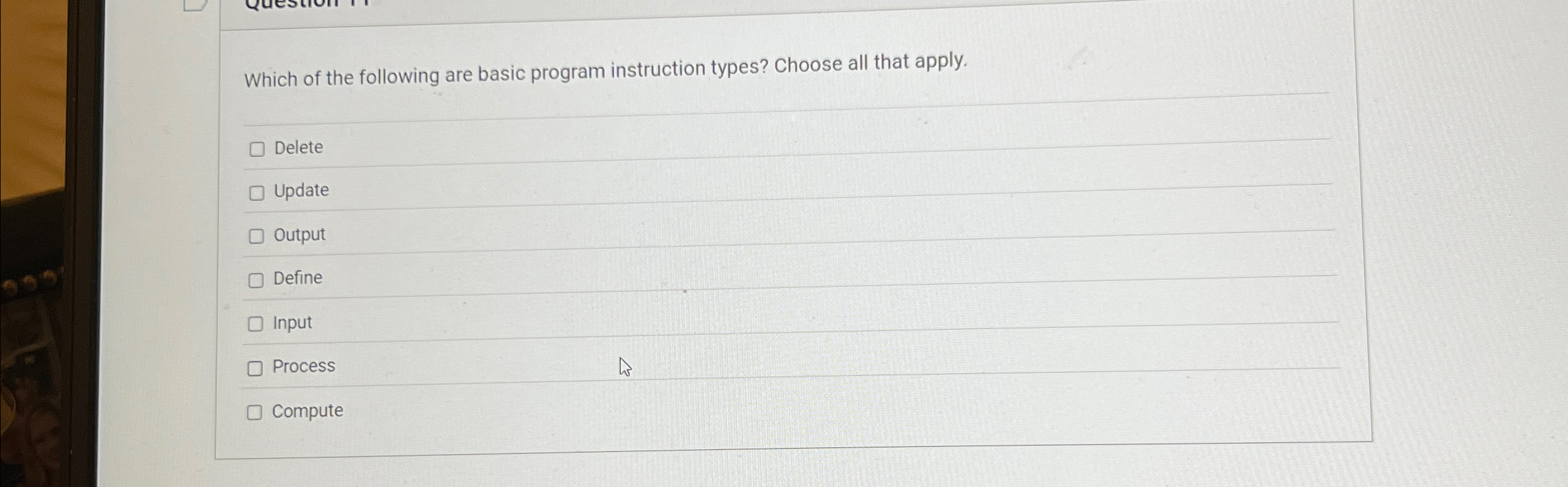 Which of the following are basic program