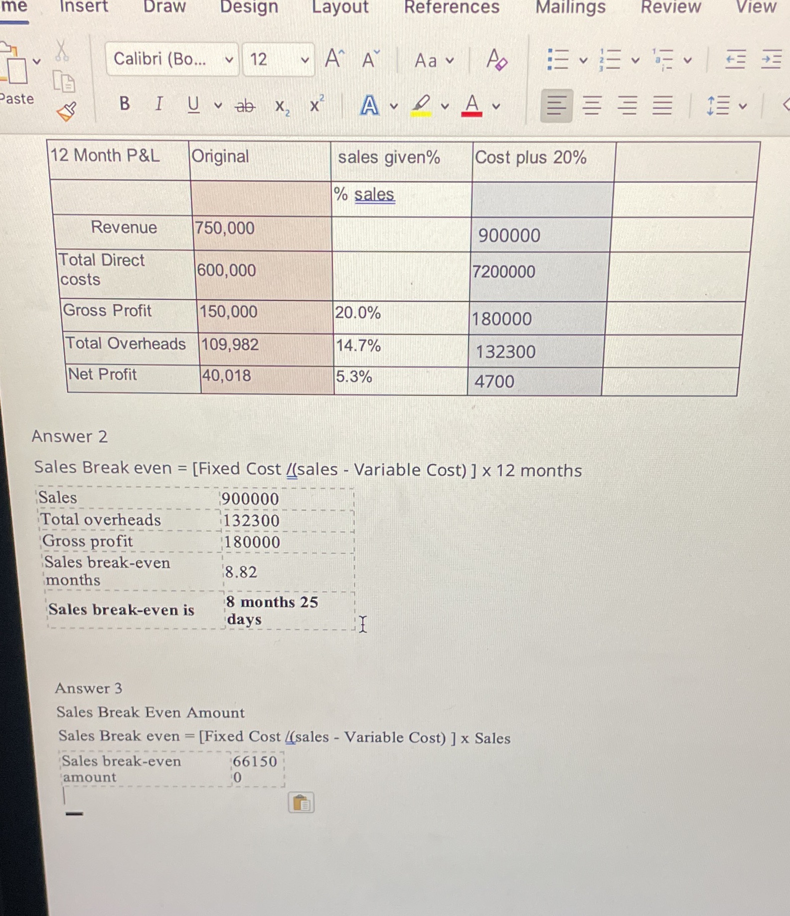 A) what is the cost plus % amount needed to